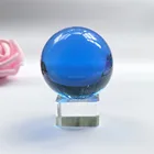 Colorful 60mm K9 crystal ball solid glass fengshui ball with base stand