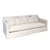 french style 5 cushions beige color upholstered linen fabrique fabric sofa