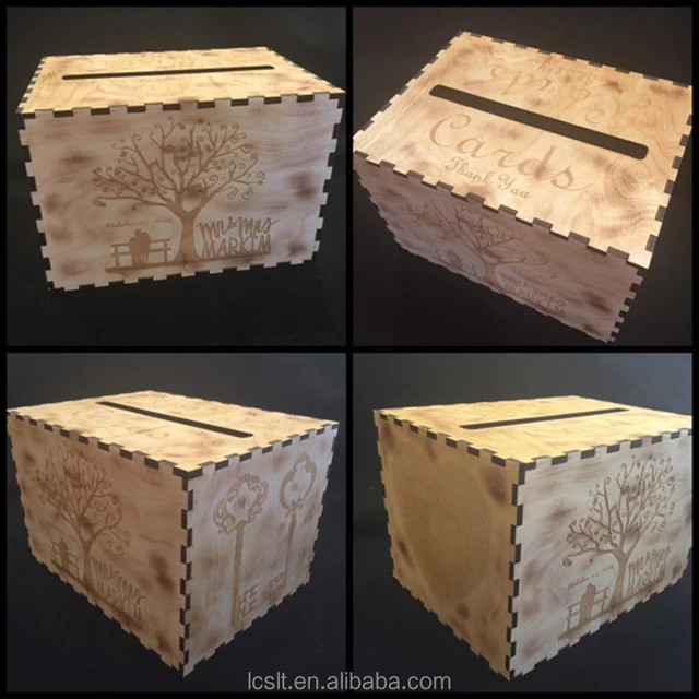 wholesale new keepsake wedding gift boxes wood card holder