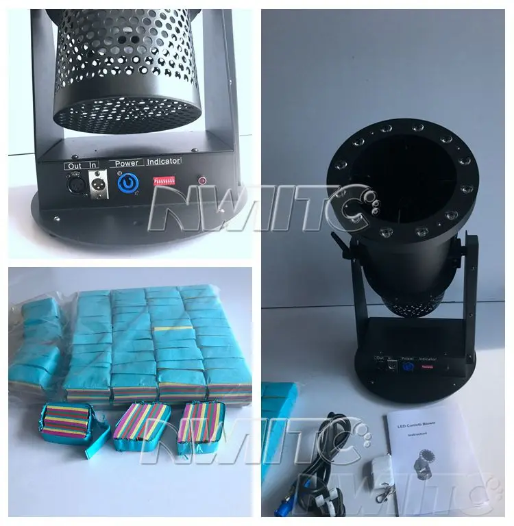 DMX Remote 1200w LED RGB 3IN1 making paper blower maker cannon confetti machine 