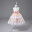 Wholesale cheap summer baby beautiful girls party short sleeve fancy casual dresses for 2-6