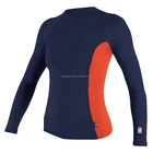Flatlock stitch long sleeve surf rash guard vest manufacturer