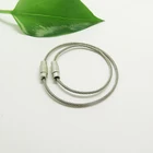 Custom Cable Screw Lock Ring Wire Key Chain Stainless Steel Keychain