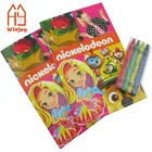 Hot selling school stationery coloring book with water pen set for kids drawing