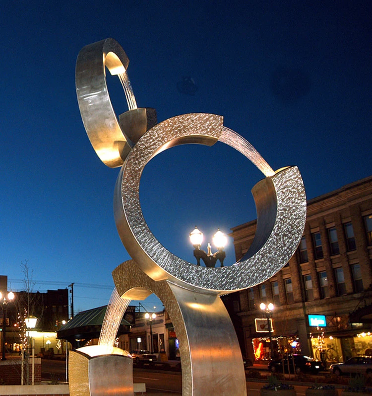 Contemporary Garden Art Stainless Steel Heart Sculpture