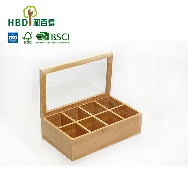 bamboo Wooden tea storage boxes for tea bag holder