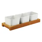 Hotel porcelain spain tapas serving bowls , ceramic white relish square small bowl with tray