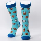 Popular dog image custom jacquard happy socks kids