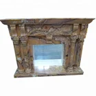 Good price home luxury decor yellow onyx marble fireplace surround