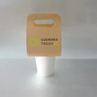 Custom design printed disposable paper coffee cup holder single cup