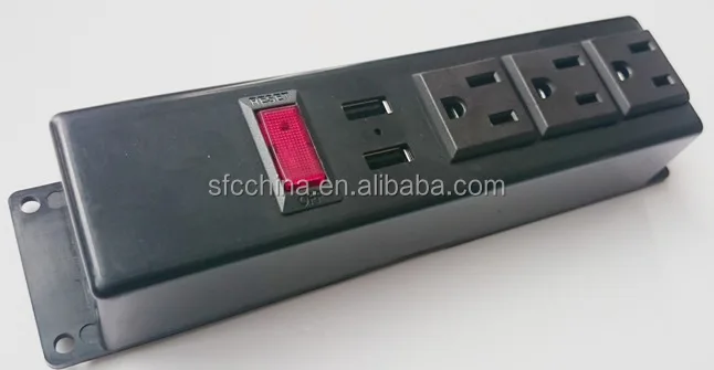 Standard Grounding Grounding and Residential / General-Purpose Application power strip 3 outlet for USA type