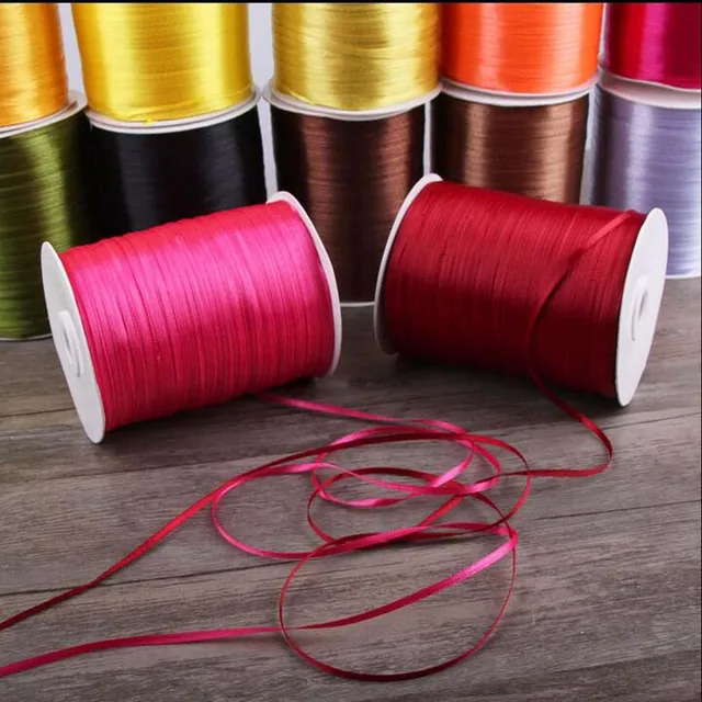 3mm 100Yards/roll Thin Ribbon Balloon Colorful Rope Ribbon Double-Sided  Ribbon for Gift Wrapping Hair Bows Crafts Flower - AliExpress