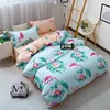 New spring girl color fresh flowers flamingo pattern discount bedding set