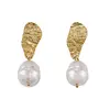 2019 New Arrival Trendy Vintage Irregular Freshwater Baroque Pearls Stud Earrings For Girls