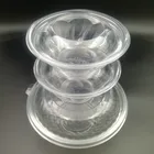Custom Transparent round Disposable Plastic takeaway reusable fruit salad bowl with lid