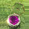 Yunnan FancyRose Brand Luxury Real Natural Preserved Roses and Hydrangea in Hexagonal Flower Box