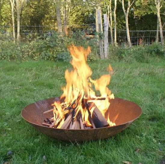 Garden Corten Steel Bowl Fire Pit Steel Round Fire Pit Dome