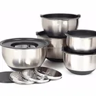 Cookware handles 32oz 8pcs set stainless steel salad mixing bowls with silicone lids