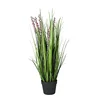 XQ-5060 New arrival artificial landscaping potted grass plant with flower for indoor decoration