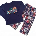wholesale baby boys fall pant set children boy boutique halloween Thanksgiving outfits toddler boy turkey embroidery clothing