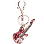 Promo wholesale logo souvenir guitar keychain