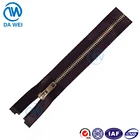 DAWEI New Electroplated Shiny Zipper # 3 # 5 # 8 # 10 Copper Metal Gold Zipper With Jacket Jeans