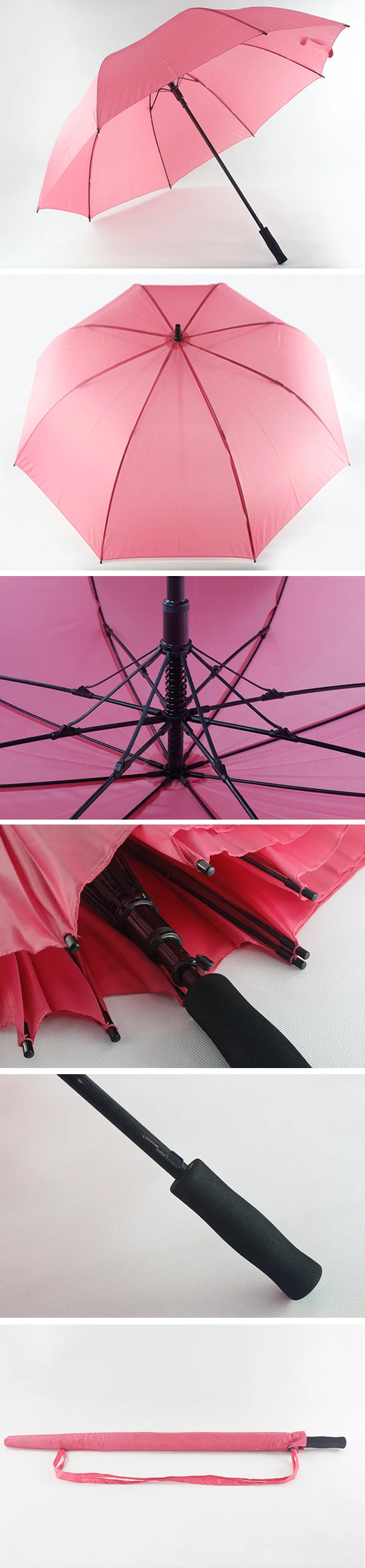 Wholesale high quality golf size pink color backpack umbrella