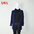 2018 Winter Simplicity Style Knit Woman Coat with Button Down Collar