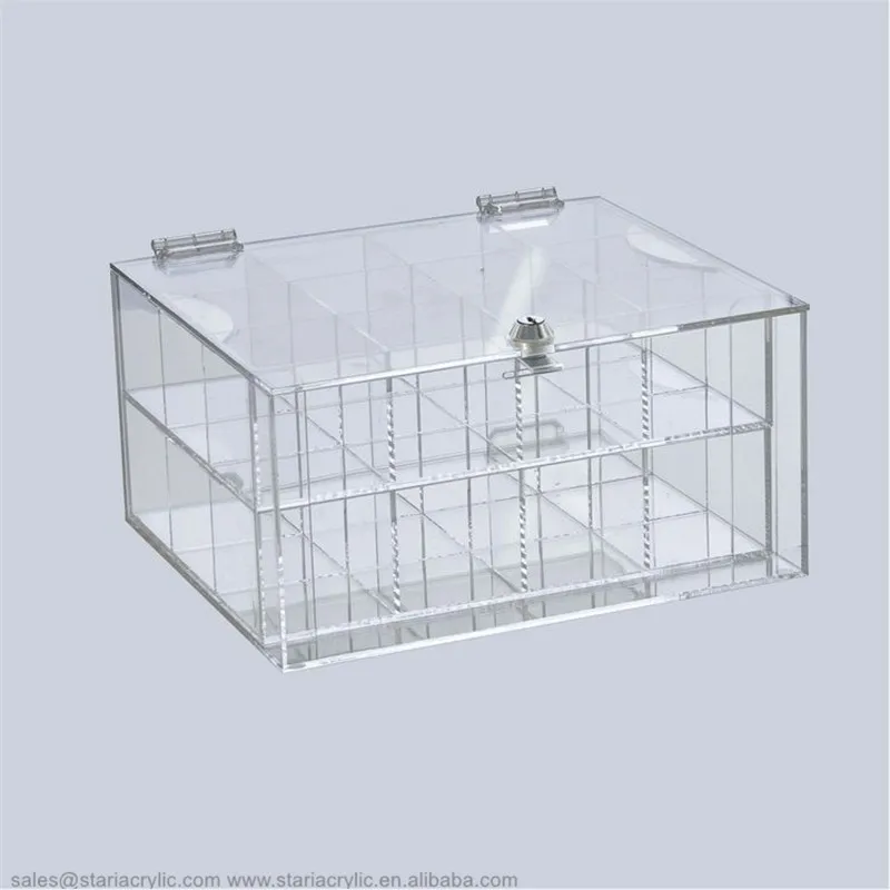 Clear Acrylic Storage Containers Acrylic Accessories Box With A Hinged