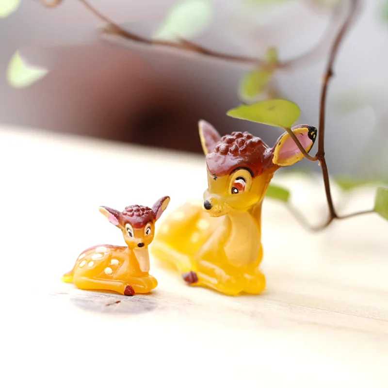 Factory Outlet Deer Figurine Miniature Resin Craft Cartoon Mini Animal Ornament Fairy Garden Decoration Accessorie Deer Figurine