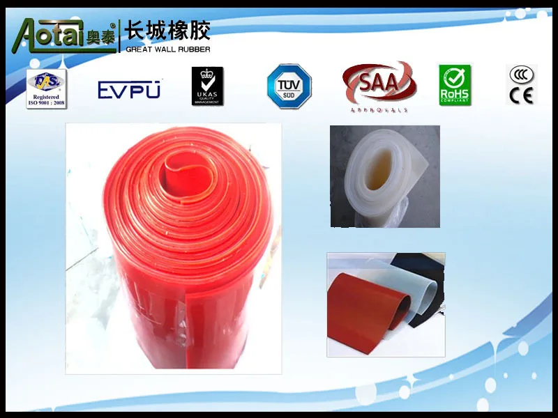 1mmx1.2mx10m A grade through ISO 9001 certification red Silicon rubber sheet