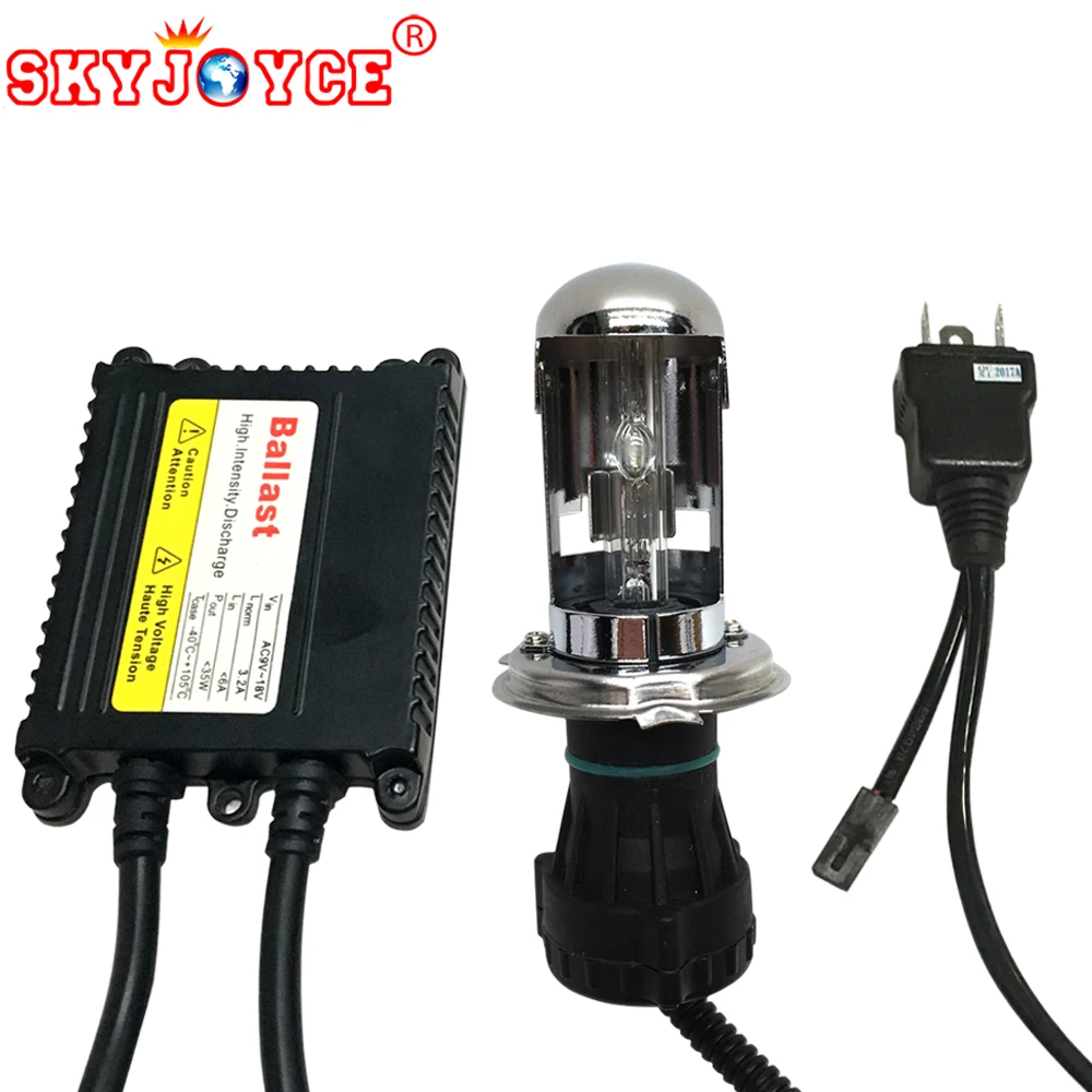 SKYJOYCE 1 set 35W bixenon H4 lamp bulb 4300K 6000K 8000K 5000K yellow 3000K H4 bi-xenon hid kit motor car headlight accessories (2)