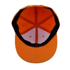 Poly Cap Quality Flat Bill Custom Embroidery Orange Poly Mens Snapback Cap