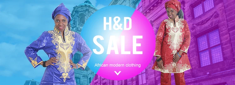 H & D New Style Women Lady Custom Fit Kitenge Dress Designs Two Piece African Dress For Women