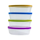 Storage 4pcs preservation box Plastic Food Storage Containers Set Lids Airtight Microwave Safe crisper box