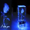 3d laser crystal engraving romantic crystal rose gift wedding
