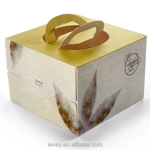 corrugated cardboard paper gift cake box with handle
