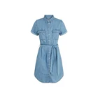 Women Clothes Casual Sexy Summer Bright Blue Short Sleeve Denim Shirt Dress