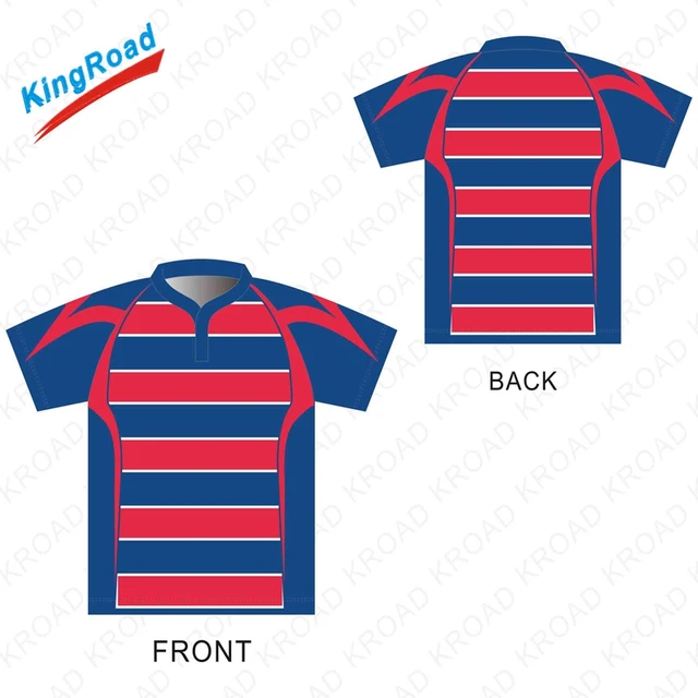 Wholesale custom design sublimated striped team set rugby jersey