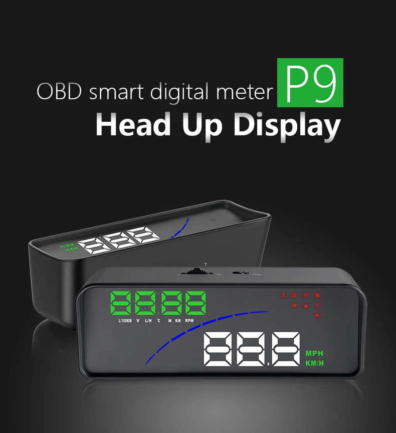 Universal Head Up Display For Cars With OBD And EU-OBD Port 12V Multifunction HUD Speed RPM Voltage Temperature Display And Windshield Reflector1