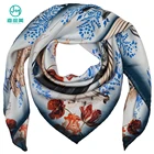Wholesale cheap printed silk square bandana scarf ,headscarf silk