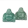 3inches customized semi-precious Green Aventurine gemstone Maitreya Buddha carvings green natural stone carvings for collection