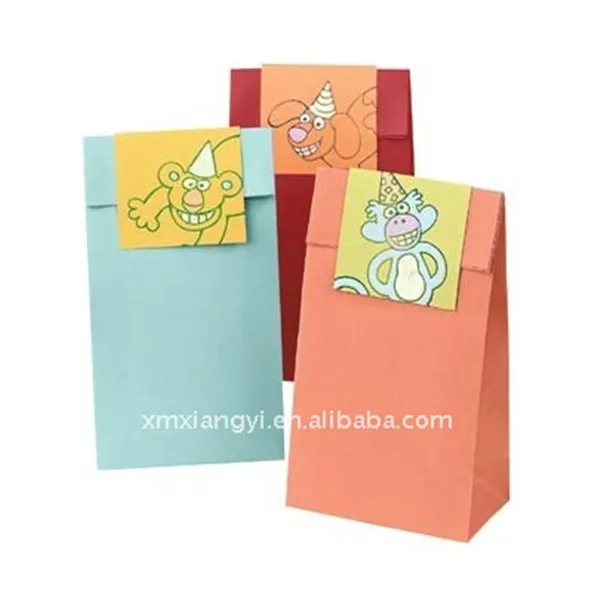color kids party gift bags paper carry bag