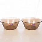 5pcs microwave safe amber colored tempered glass dinnerware sets