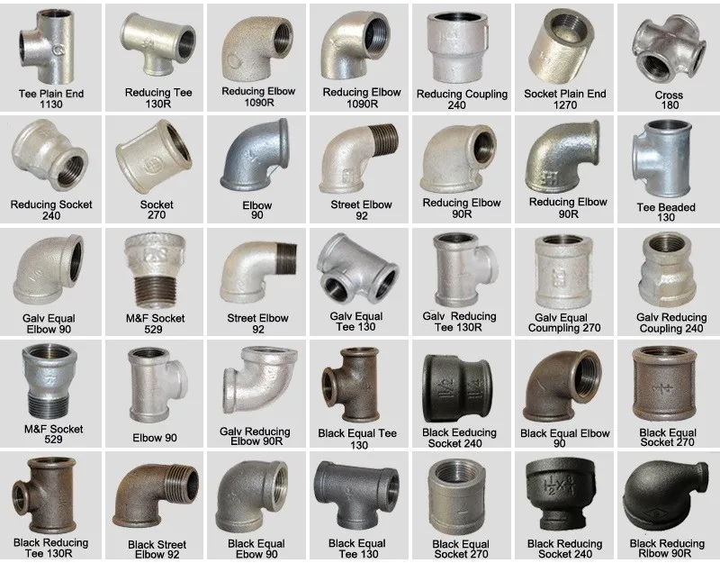 Malleable Cast Iron Carbon 90 Degree Elbow Galvanized Steel Pipe
