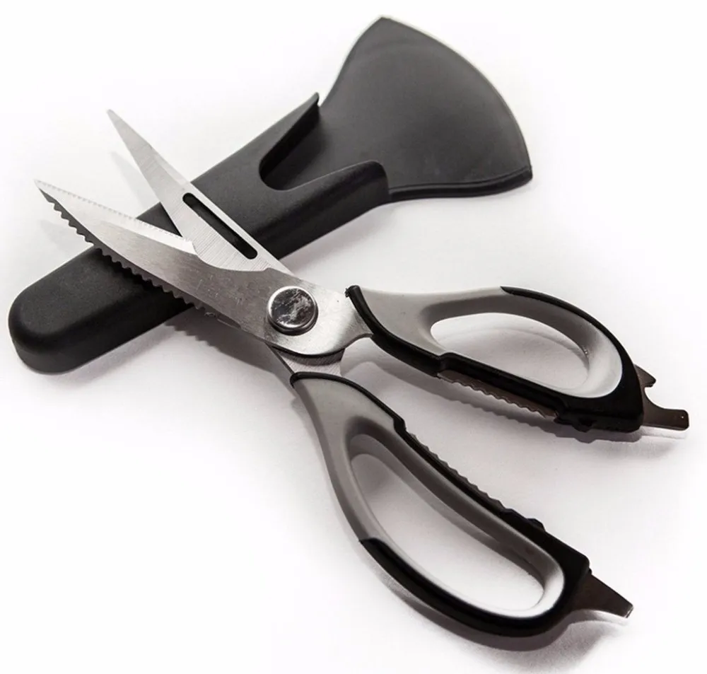 kitchen scissors with magnetic holder, stainless