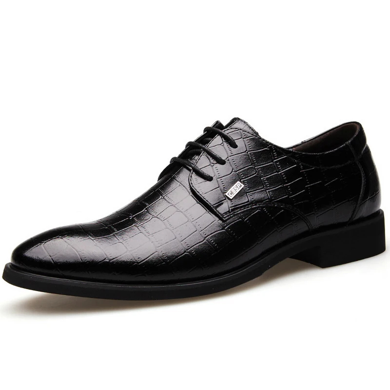 Brand New Crocodile Style Men Oxfords Shoes Genuine Leather Shoes Fashion Lace-up Men's Oxfords Business Dress Shoes for Men