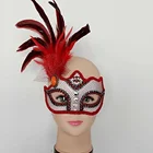 Hot Female Mardi Gras Party Mask Masquerade Carnival Ball Prom Long Feather Mask
