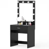 Lighted Vanity Set Makeup Vanity with Lighted Mirror Dressing Table Dresser Desk 10 LED Bulbs