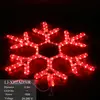 LED snowflake lights flashing color changing rope light christmas snowflake for wall or street decor